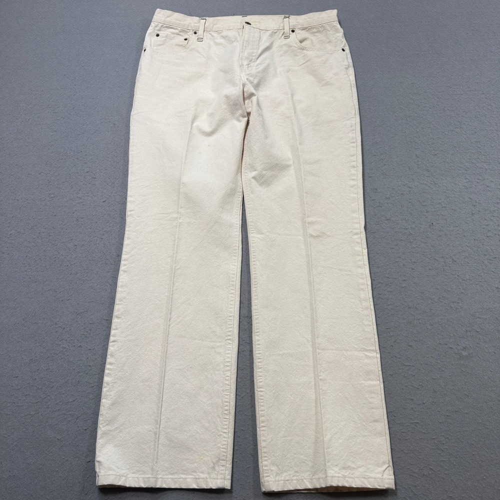 Vintage Orvis Pants Men's 38x34 White Straight Leg Cotton Mid Rise Made In USA